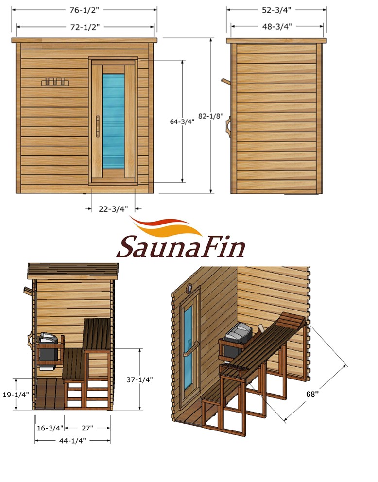 cabin sauna layout 4x6
