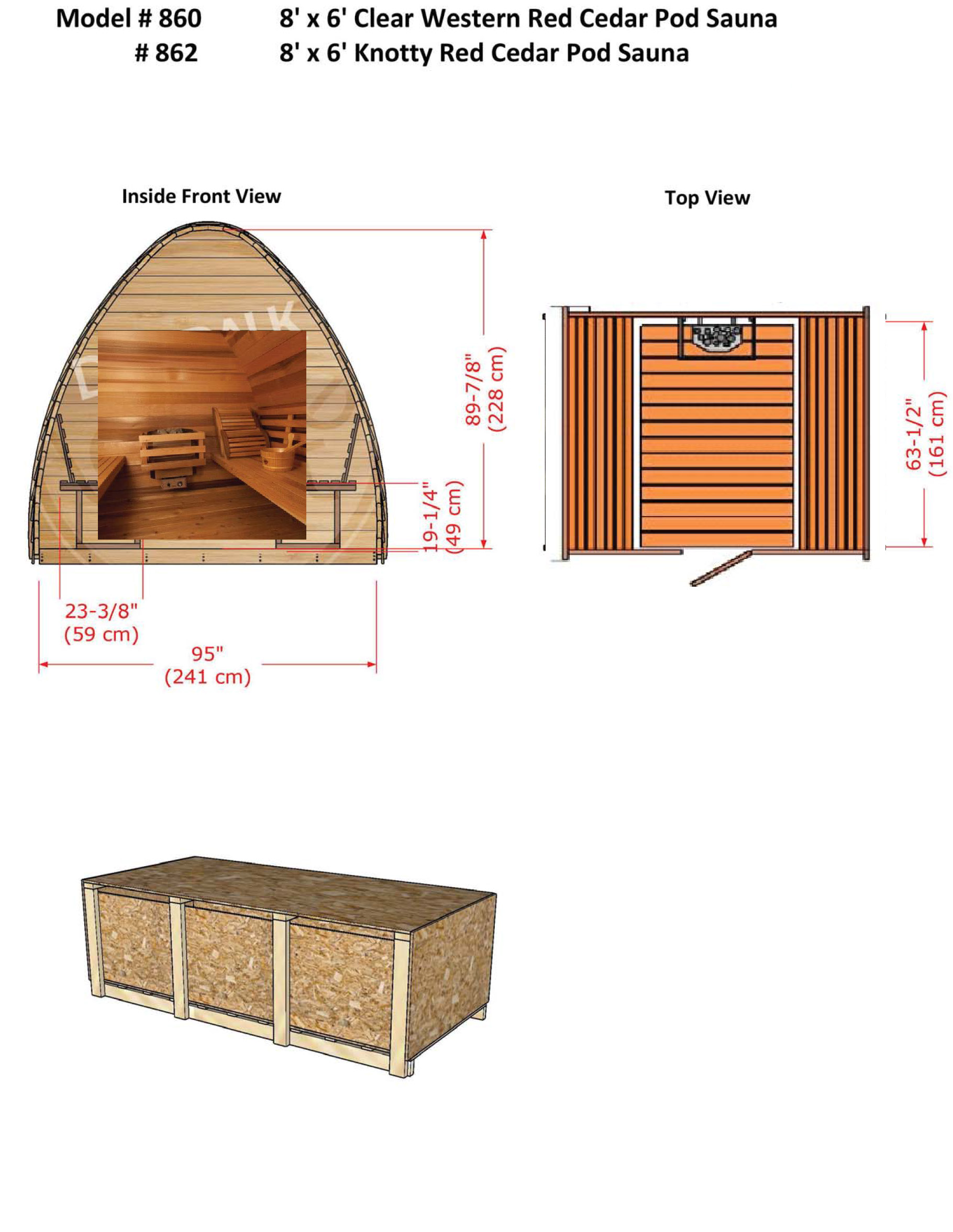 pod sauna inside view