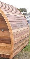 7' EDPM rubber roof under Clear cedar Siding-Pod