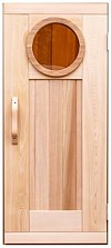 Cedar door with Round Window (Pre-Fab option)
