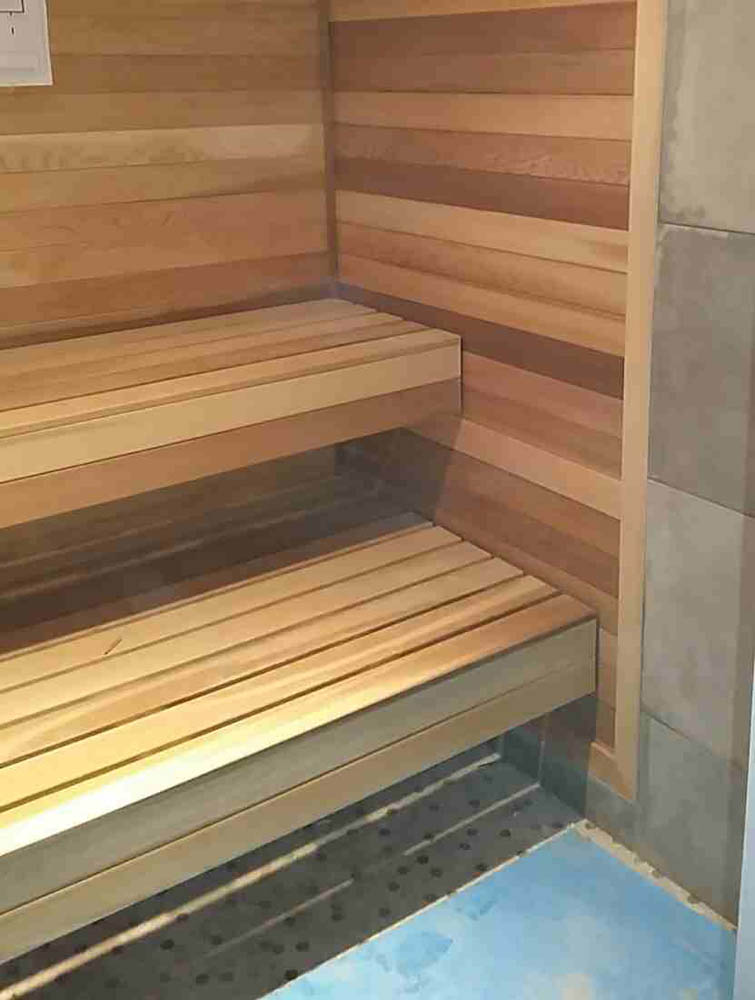 Floating Bench in home sauna