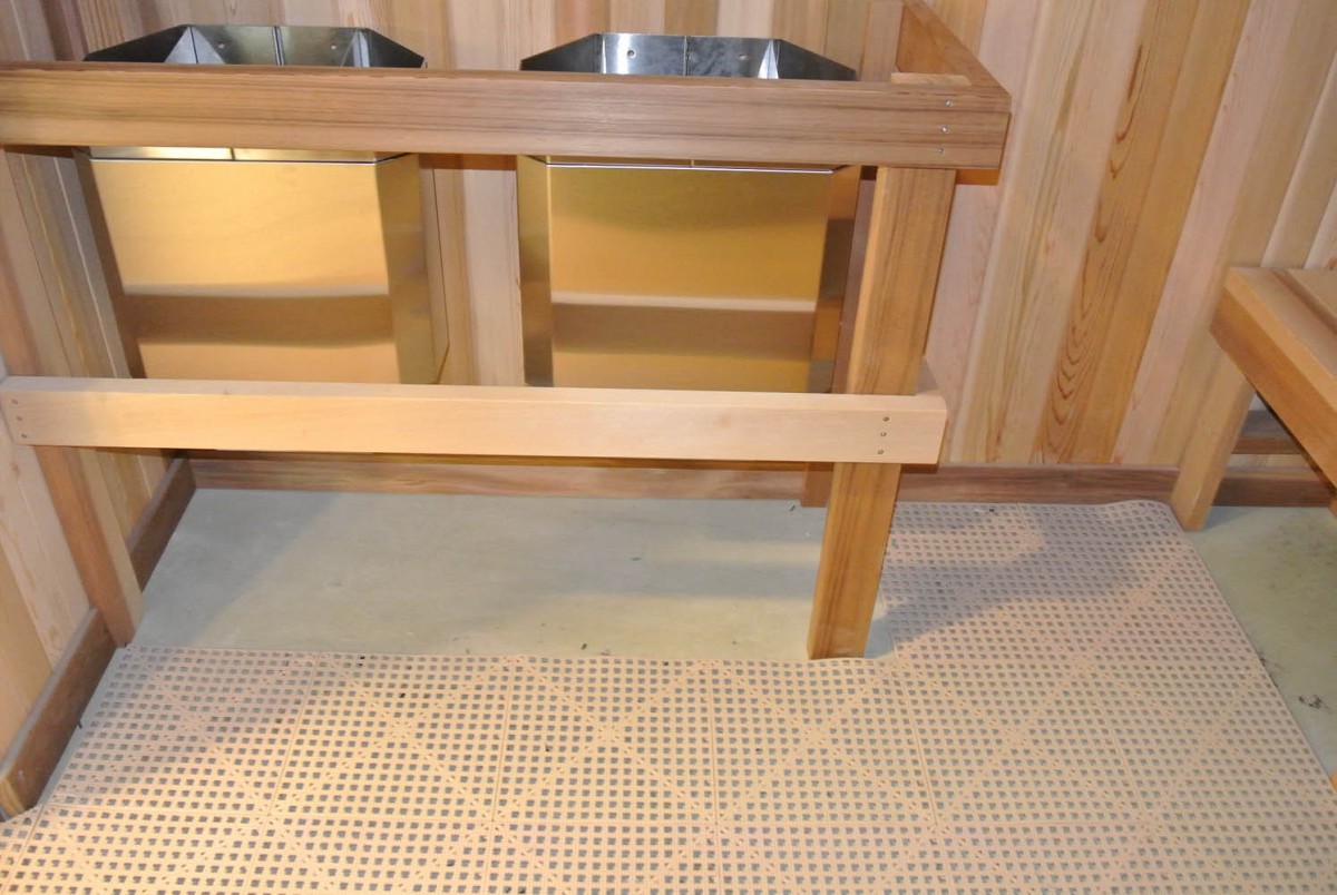 Dri-Dek floor tiles in home sauna