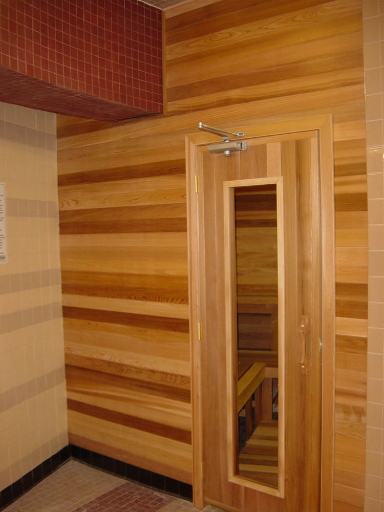 Home sauna glass door