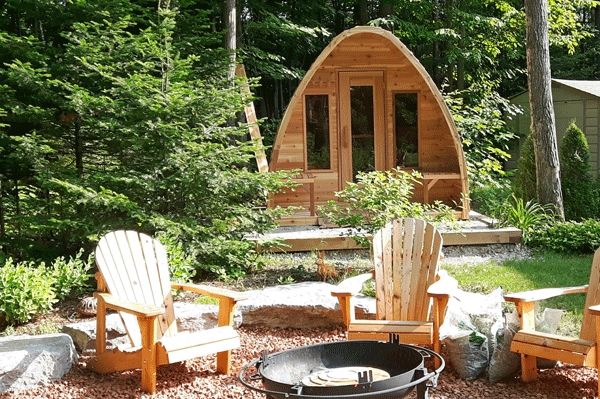 Outdoor Knotty Wood POD Sauna