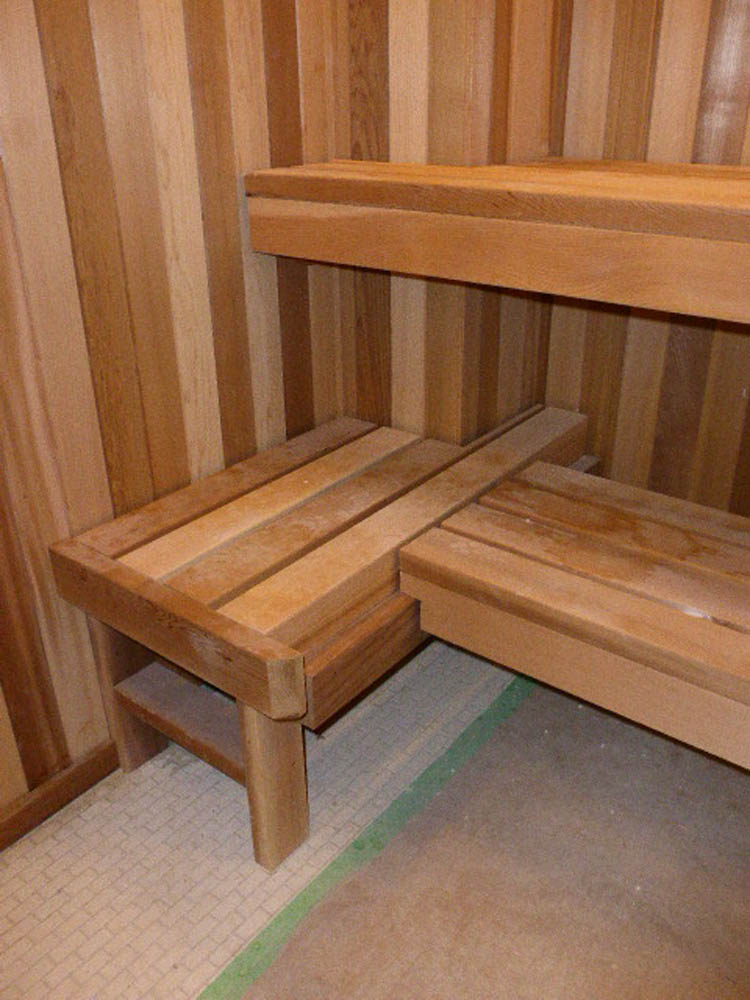 Custom sauna bench