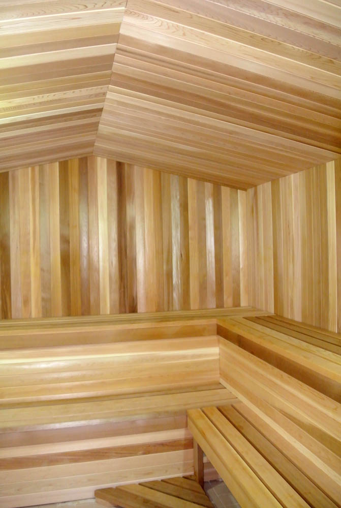 White cedar indoor sauna