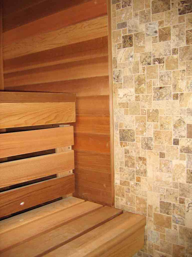 Shower next to home sauna