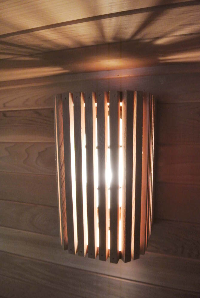 Light shade picket cedar home sauna