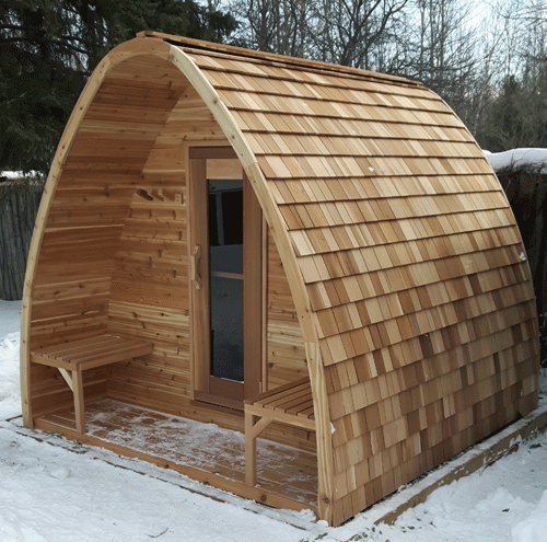 Outdoor POD Sauna with Porch Option