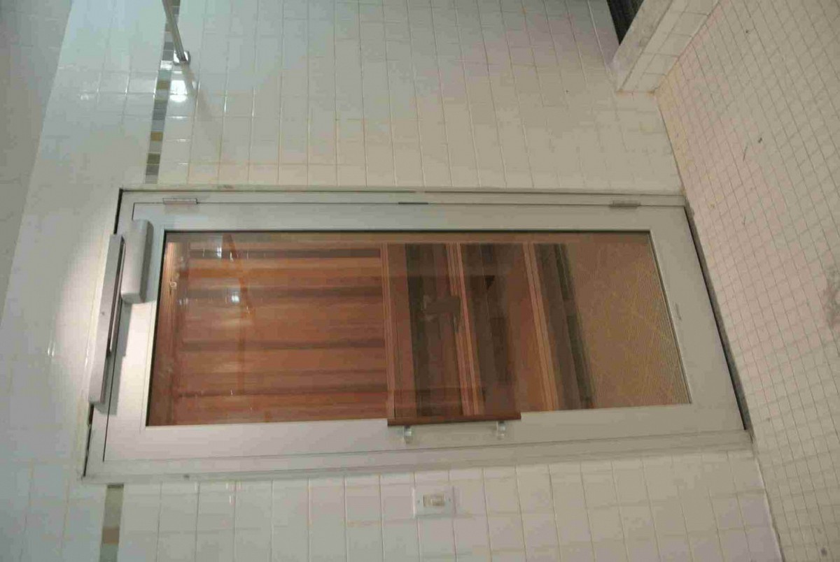Home sauna metal framed door