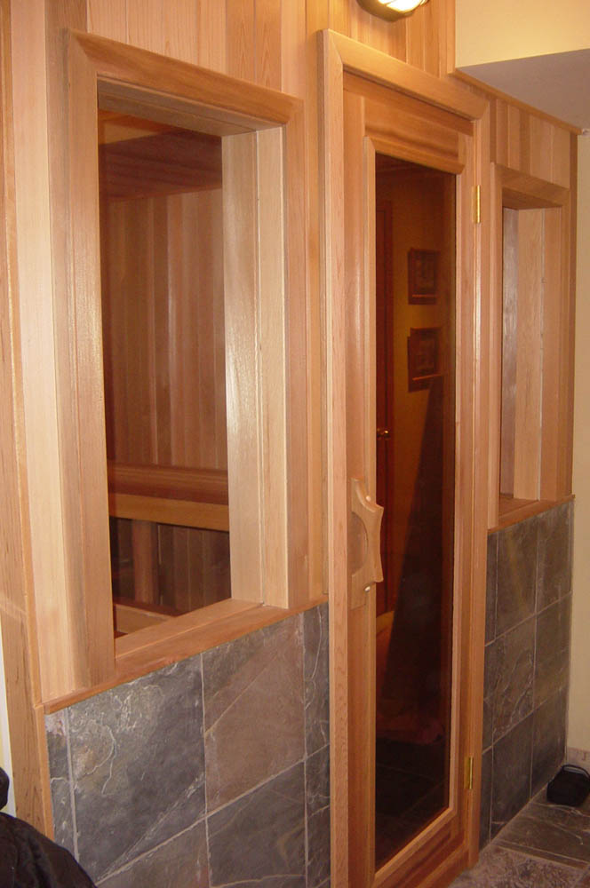 Home sauna with window