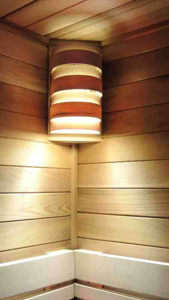 Corner light &amp;amp; shade for indoor sauna