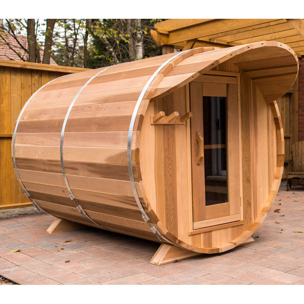 Outdoor barrel sauna