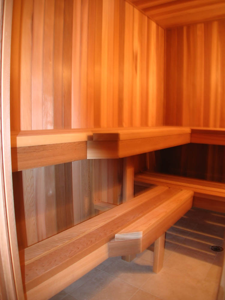 Red cedar indoor sauna