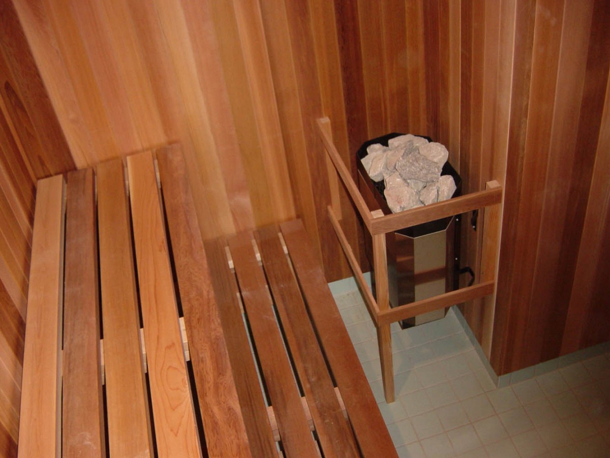 Home sauna with electric sauna heater