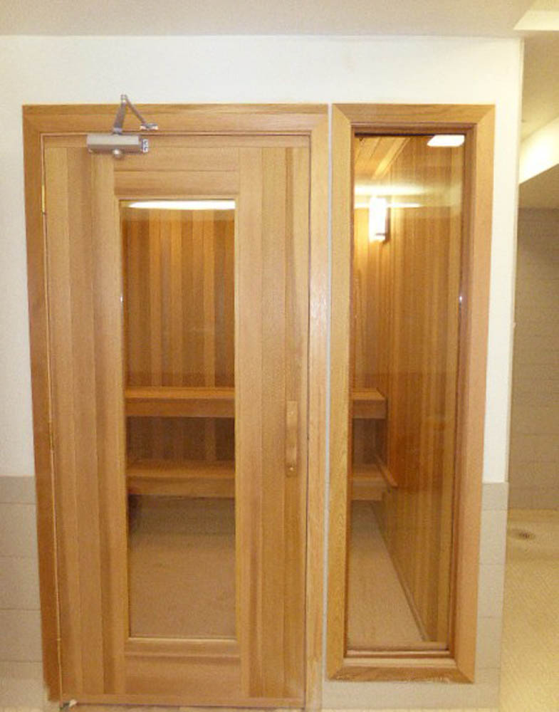 Indoor sauna with window
