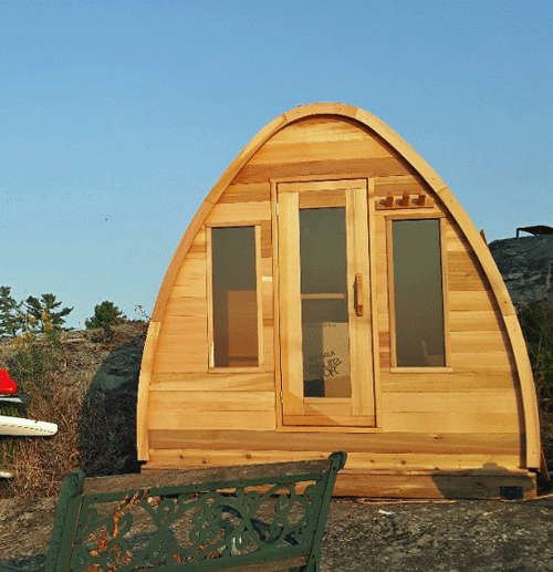 Outdoor POD Sauna with windows