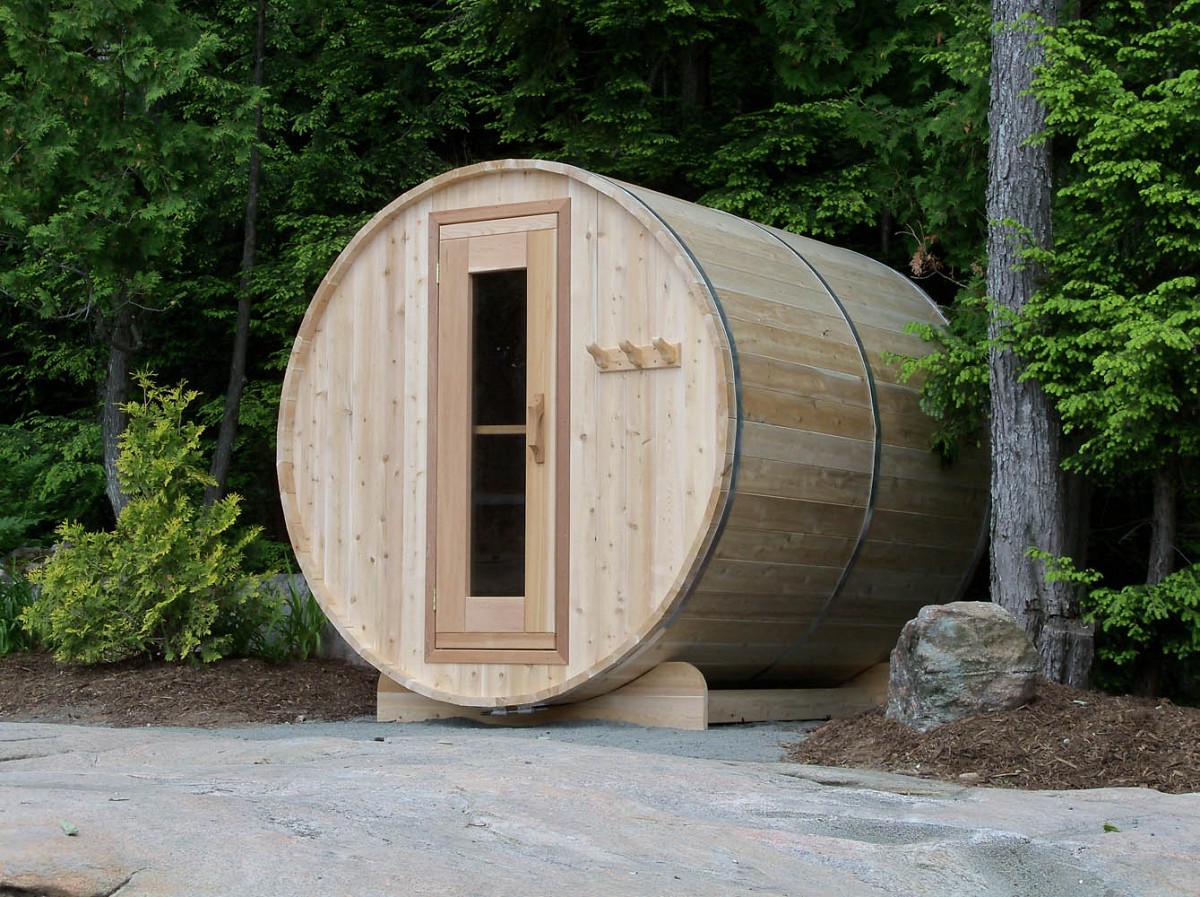 7x8 barrel sauna install