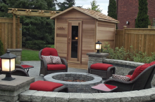 Backyard cabin sauna