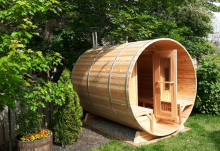 outdoor barrel sauna