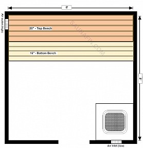 8x8 Knotty (2x4 Bench Tops)(12Kw heater)