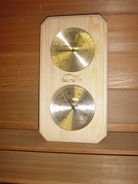 Thermometer/Hygrometer - Wood Backing & Glass cover