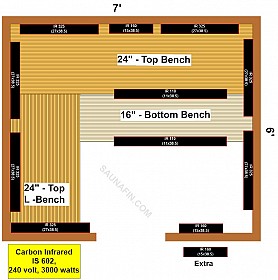 6x7 Knotty Infrared Sauna Material Kit