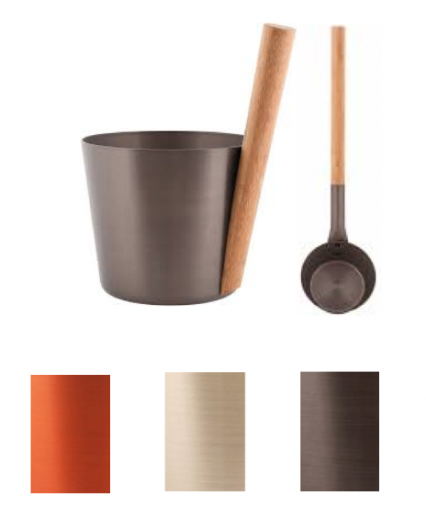 5 Litre (1.32 gallon) Rento Bucket - Aluminum body & Bamboo handle- color as available