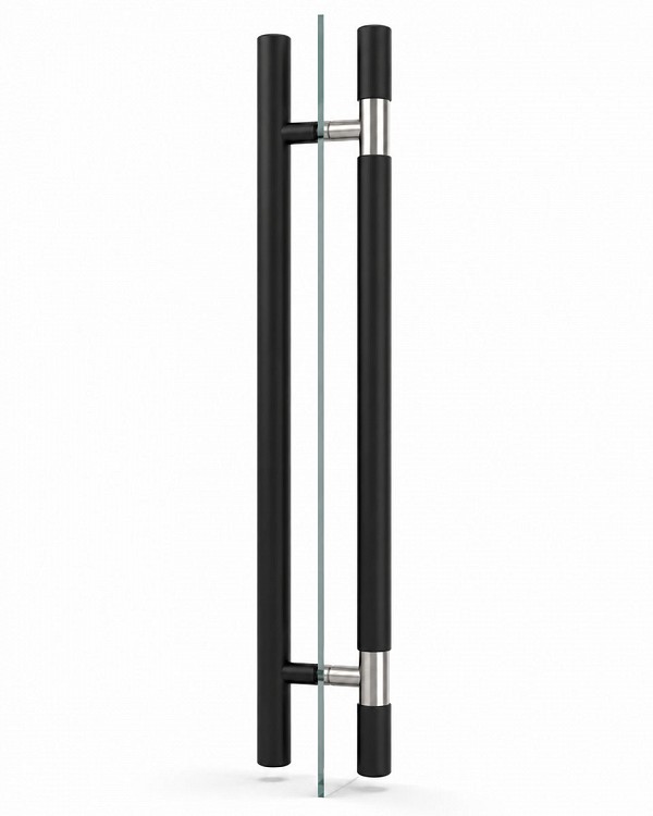 Frameless Glass Door Handle – Black