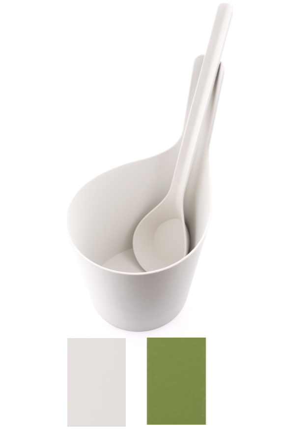 Pisara Bucket & Ladle - Plastic-White