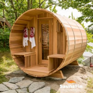 outdoor barrel sauna