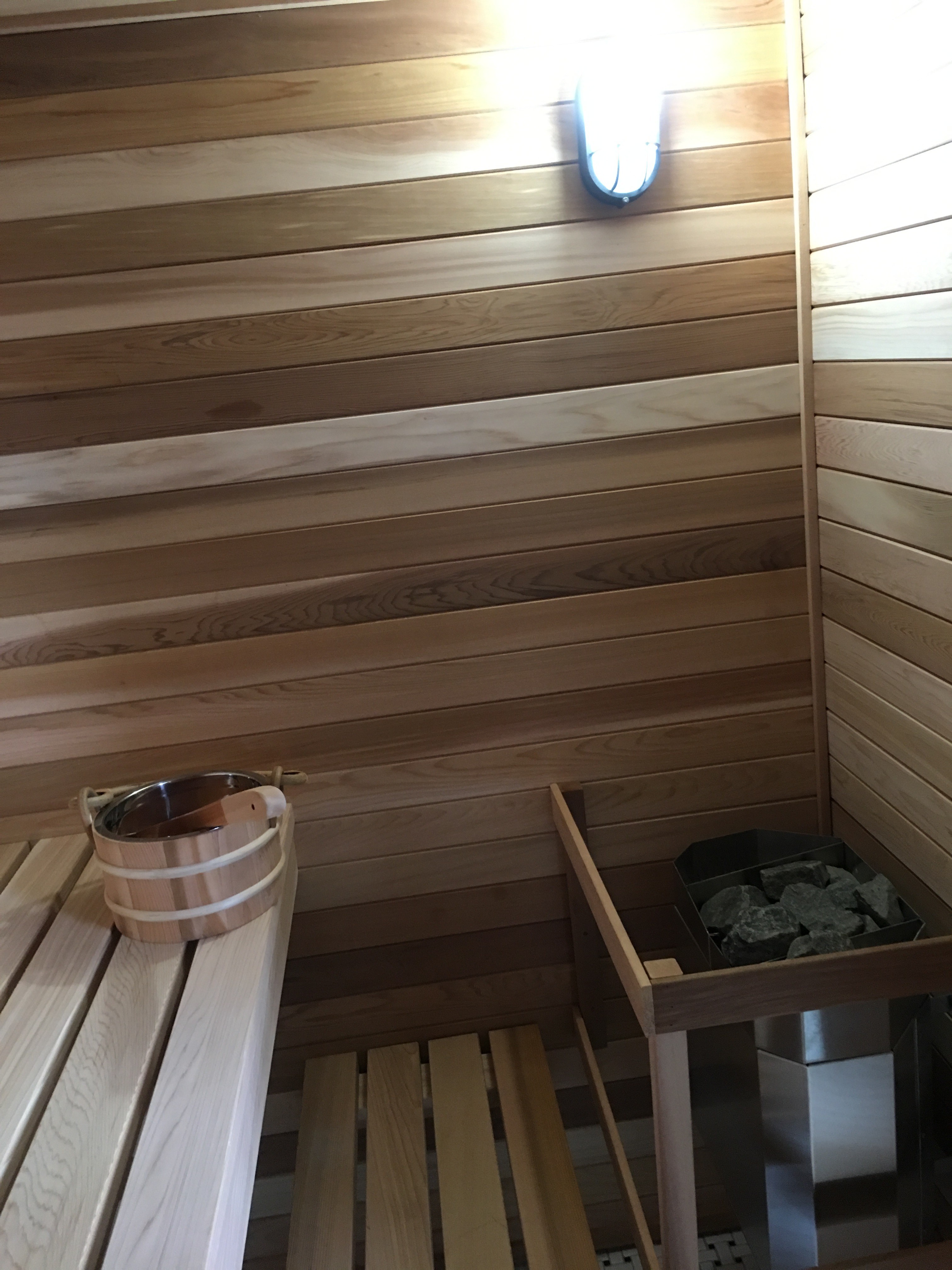 home sauna with wood burning sauna heater