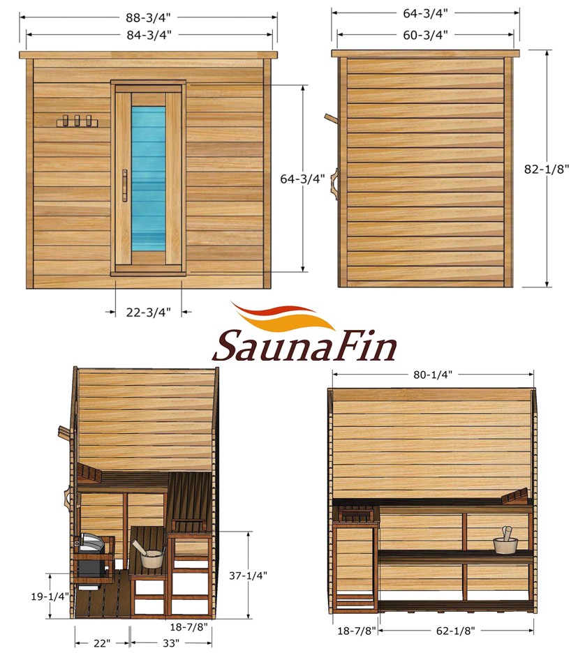 home cabin sauna layout details