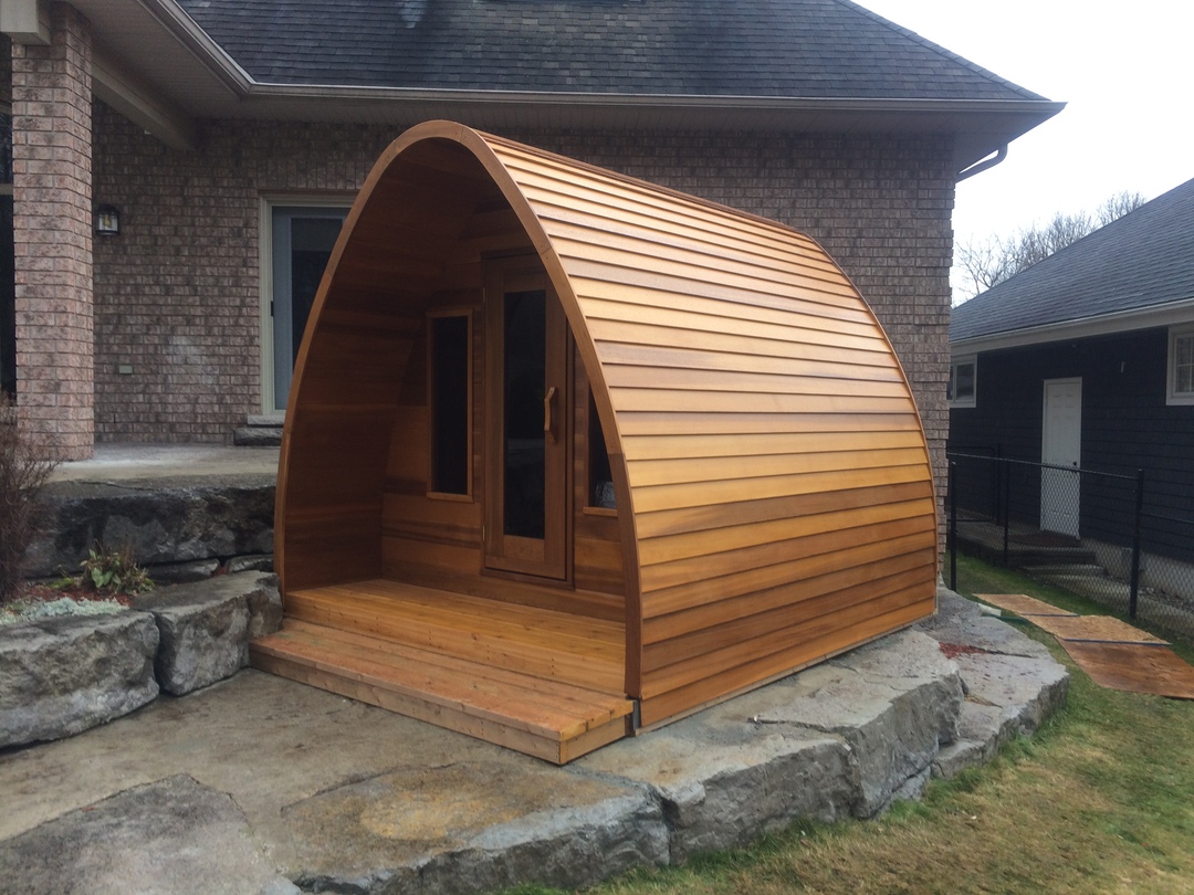POD (Raindrop) Saunas - Clear & Knotty Cedar