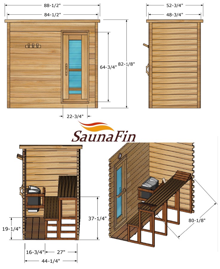 cabin sauna layout 4x7