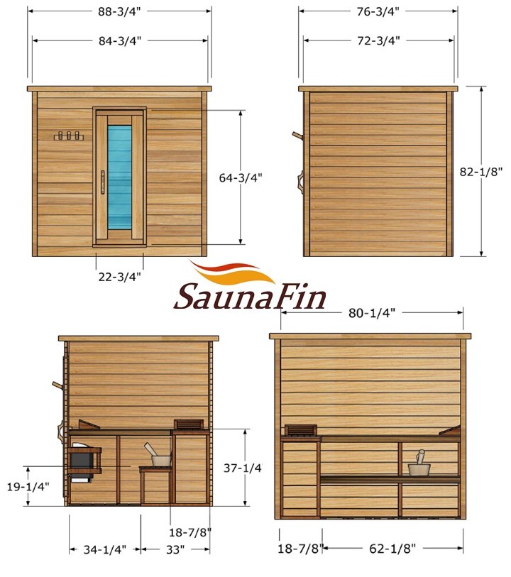cabin sauna layout 6x7