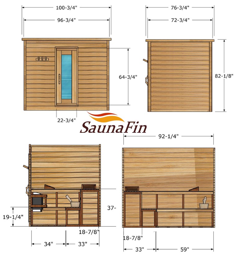 cabin sauna layout 6x8