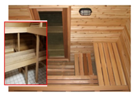 LK Knotty Cedar Lining with 1x4 Clear Cedar Bench Tops