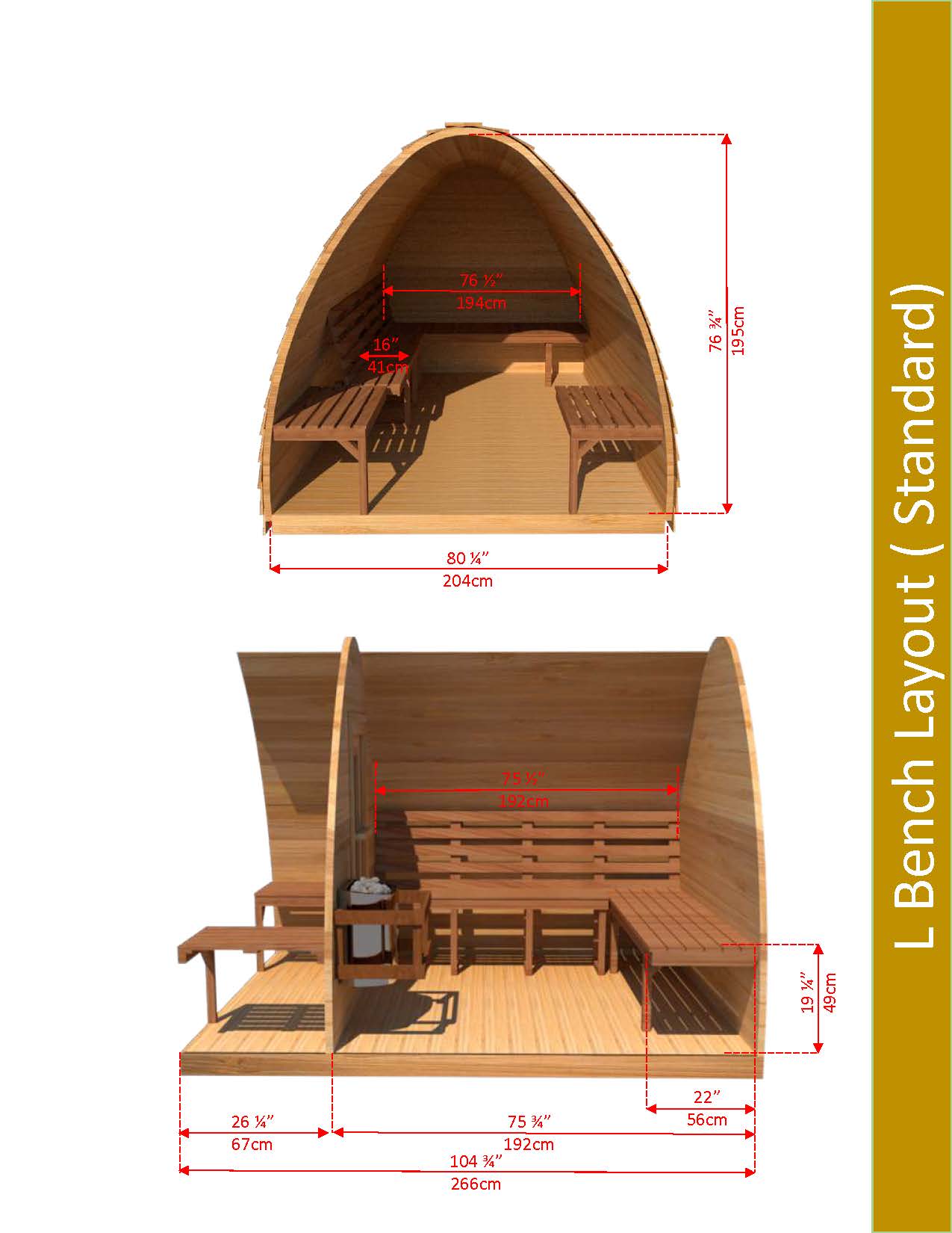 western red cedar mini pod sauna