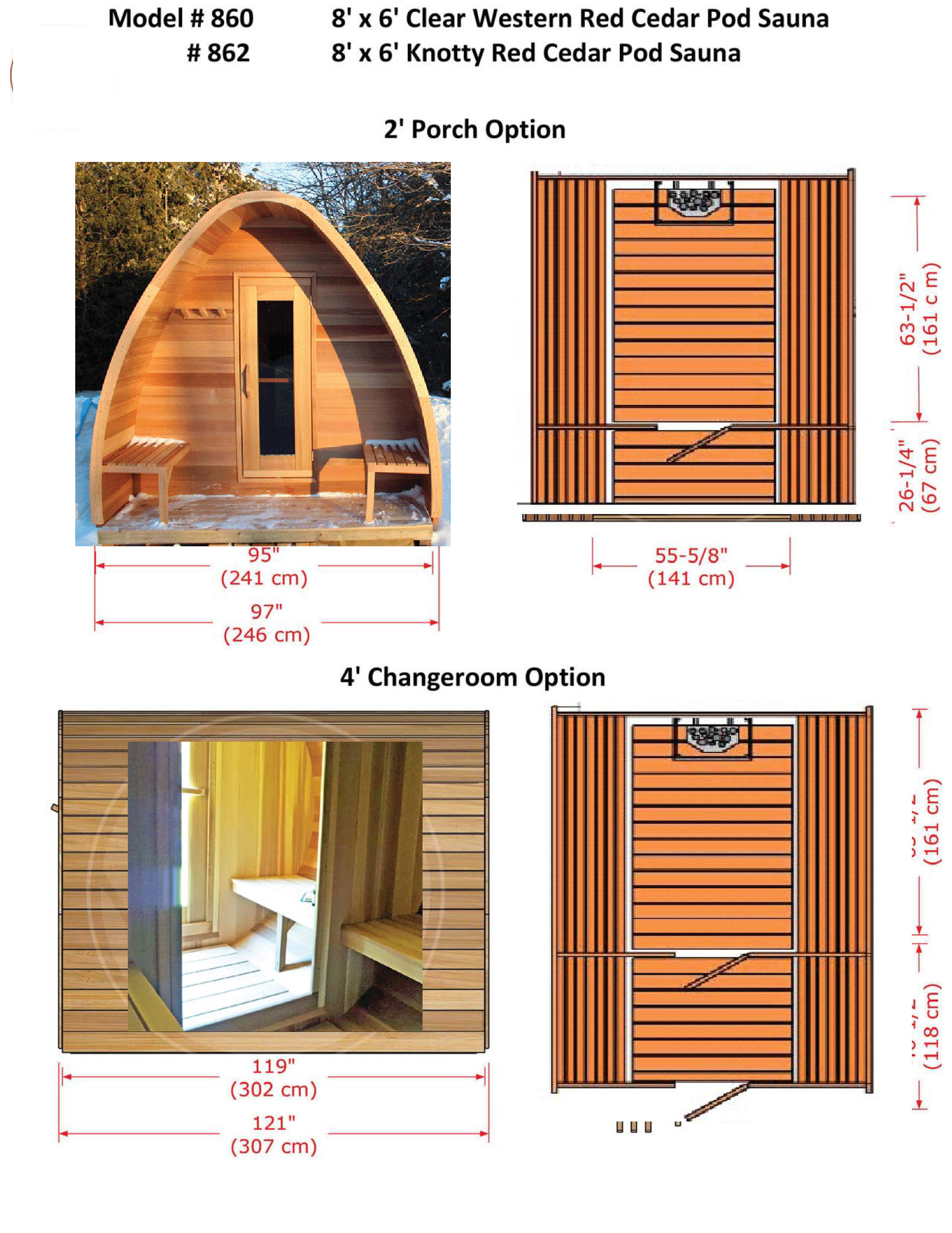 pod sauna details