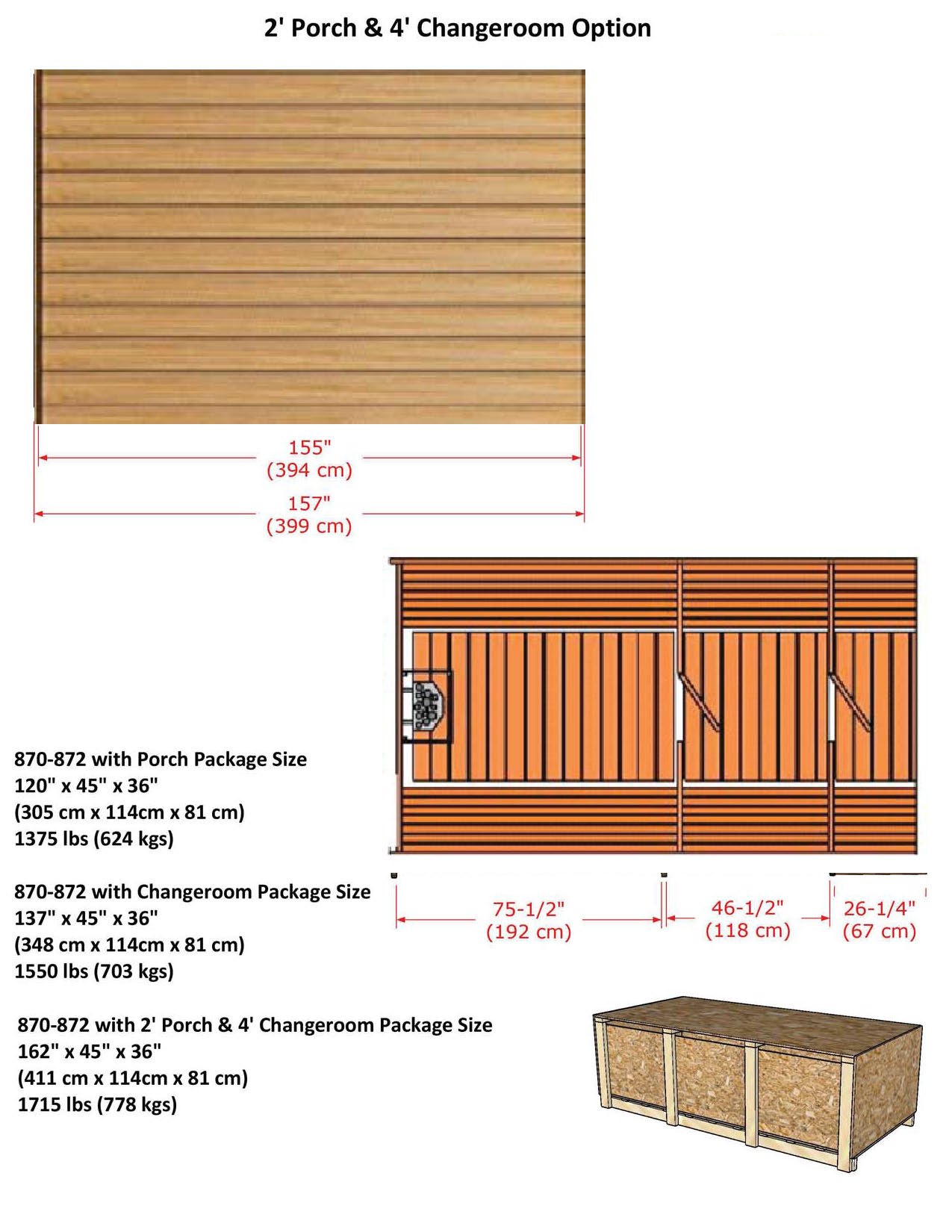 cedar pod sauna changeroom option