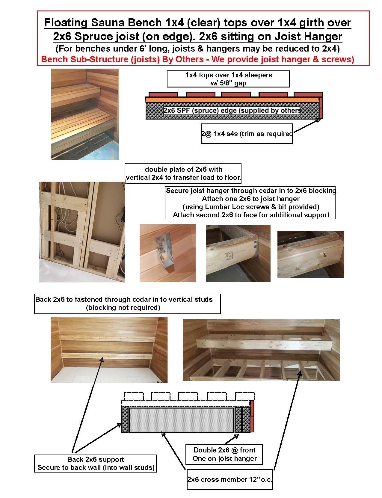 lk floating bench sauna option