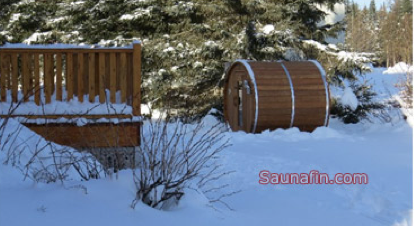 outdoor barrel sauna