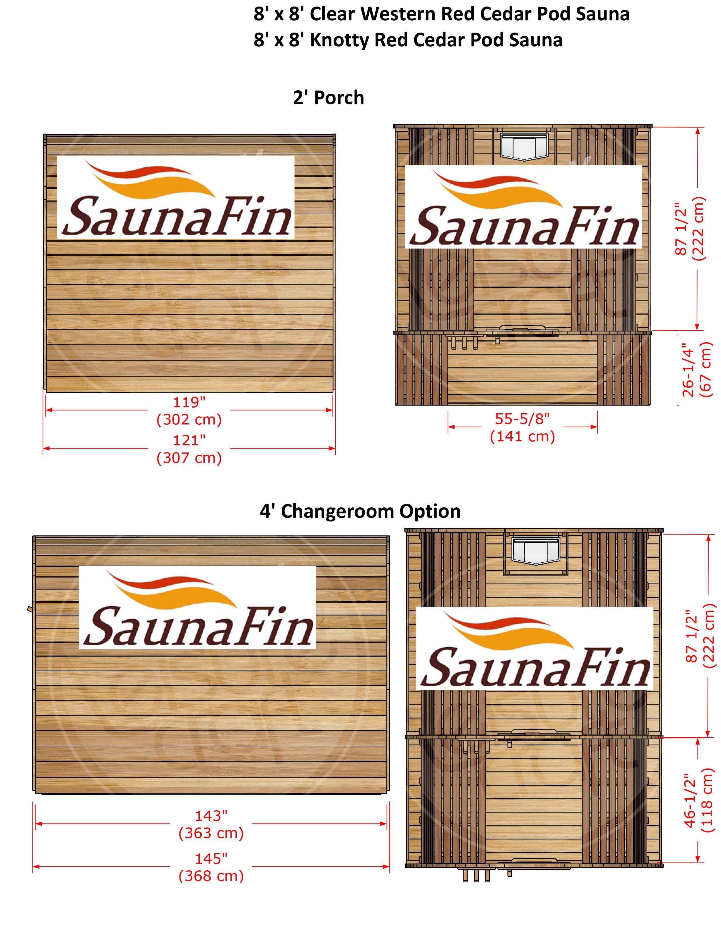 cedar pod sauna with porch