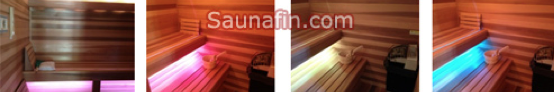 custom home sauna with LED lights