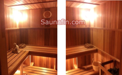 home sauna with 2 tier benches
