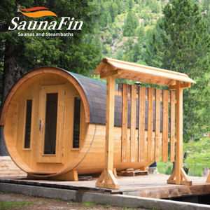 outdoor red cedar wood barrel sauna canada