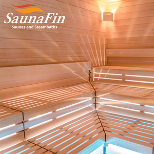 barrel sauna with led lighting