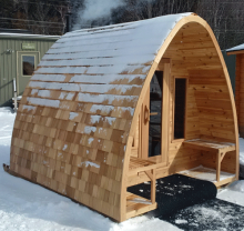 outdoor sauna health benefits winter relaxing canada ontario pod saunafin