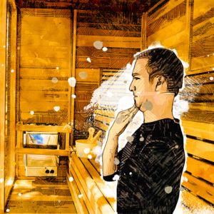 chin tuck sauna stretch